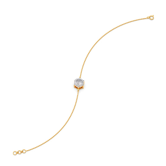 Portuguese Round Solitaire Chain Bracelet - Yellow