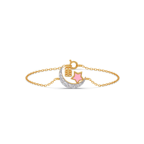 Pink Stardust Moon Diamond Kids Bracelet