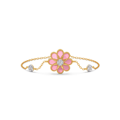 Pink Petal Bloom Diamond Kids Bracelet
