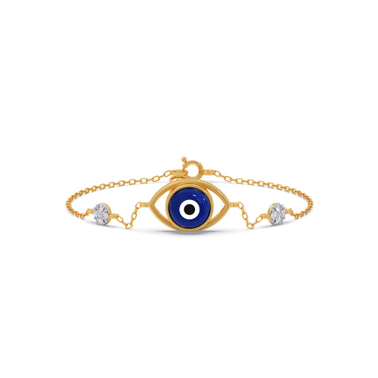 Lumiere Evil-Eye Diamond Chain Bracelet - Yellow