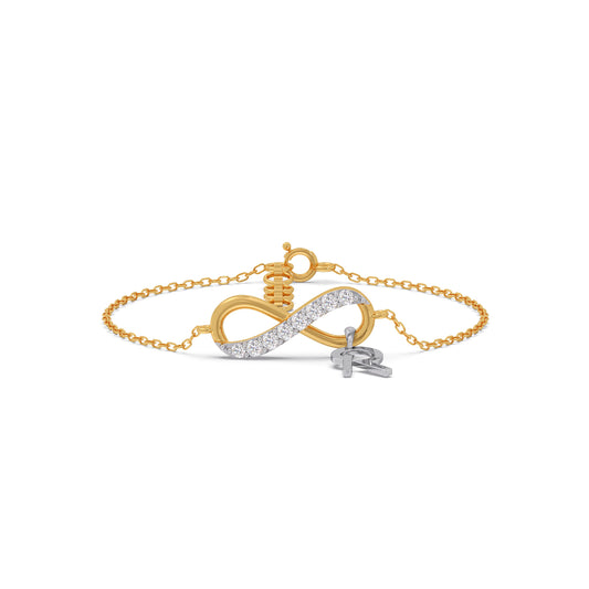 Unending Light Link R Diamond  Kids Bracelet - Yellow