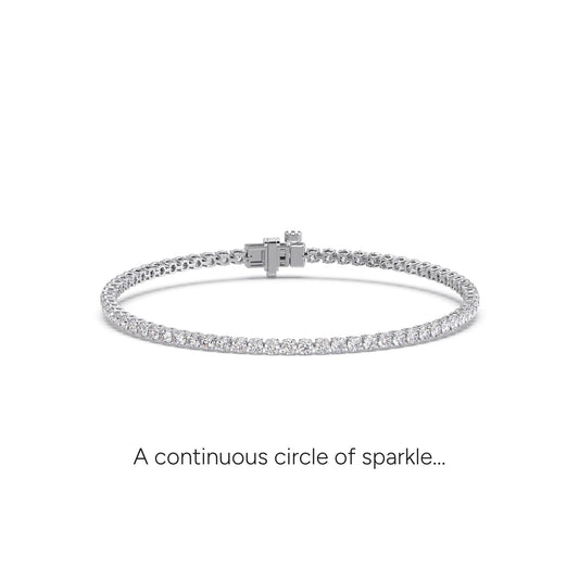 3.29 ct Imperial Shine Diamond Tennis Bracelet - White