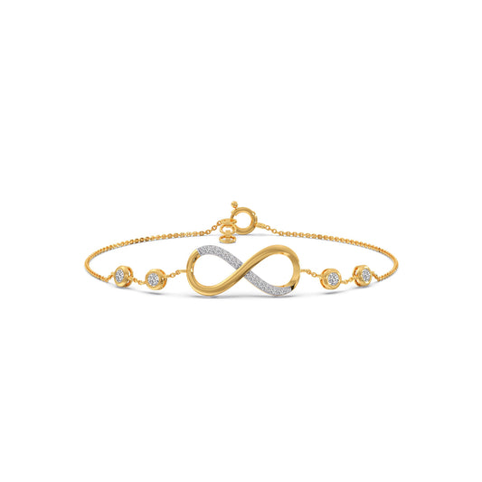 Infinity Gleam Diamond Chain Bracelet - Yellow