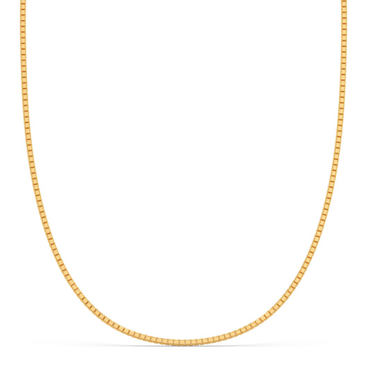 Box Plain Gold Neck Chain - Yellow