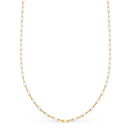 Two-Tone Paperclip Link Men's Chain - Yellow