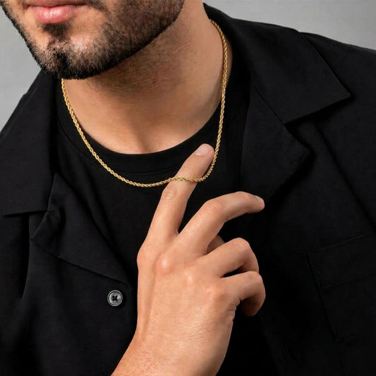 Silky Rope Gold Neck Chain - MQ_AI