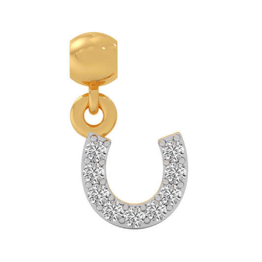 Lucky Horseshoe Diamond Charm - Yellow
