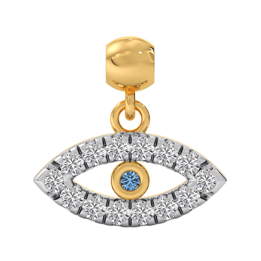 Evil Eye Diamond Charm - Yellow