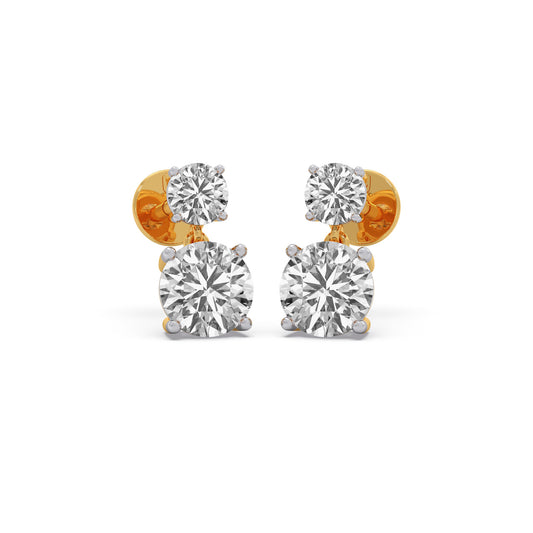 Round Solaris Drop Earrings - Yellow