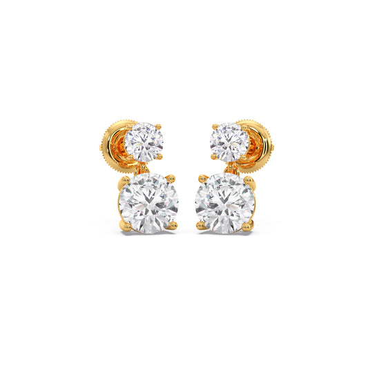 Round Solaris Drop Earrings - Yellow