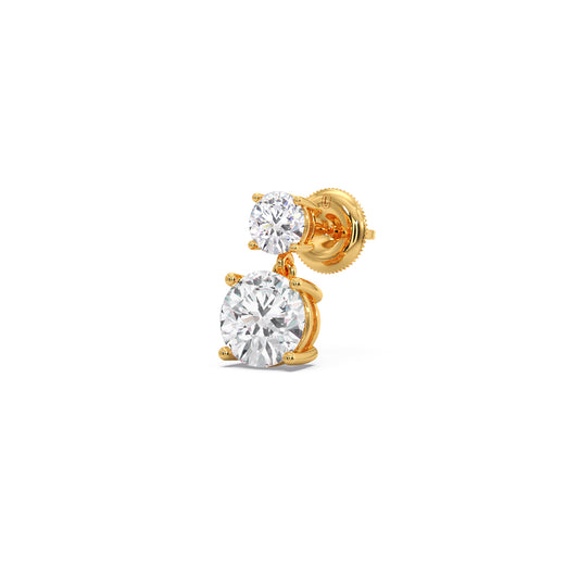 Round Solaris Drop Earrings - Yellow