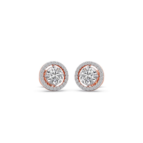 Round Halo Stud Earrings