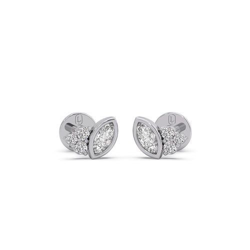 Marquise Cut Diamond Cluster Stud Earrings