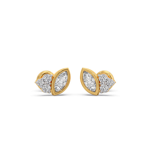 Marquise Cut Diamond Cluster Stud Earrings