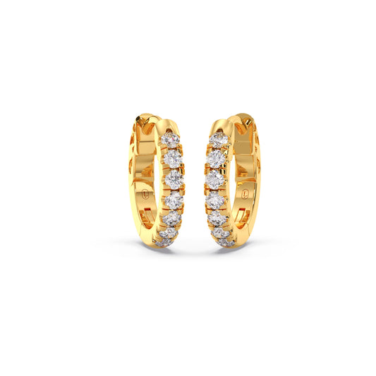 Pristine Round Diamond Huggies Earring - Yellow