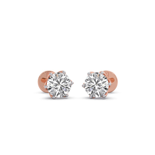 1.64 ct Precision Round Solitaire Stud Earrings
