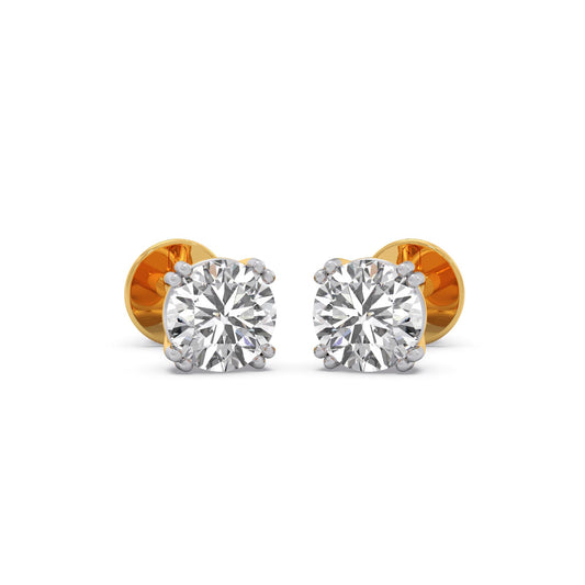 1.74 ct Timeless Round Solitaire Stud Earrings - Yellow