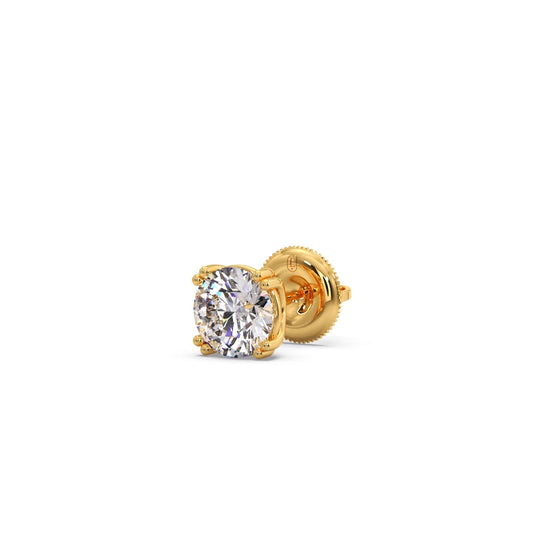 1.74 ct Timeless Round Solitaire Stud Earrings - Yellow
