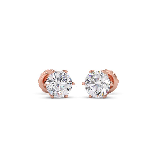 3.60 ct Brilliant Round Six-Prong Solitaire Stud Earrings