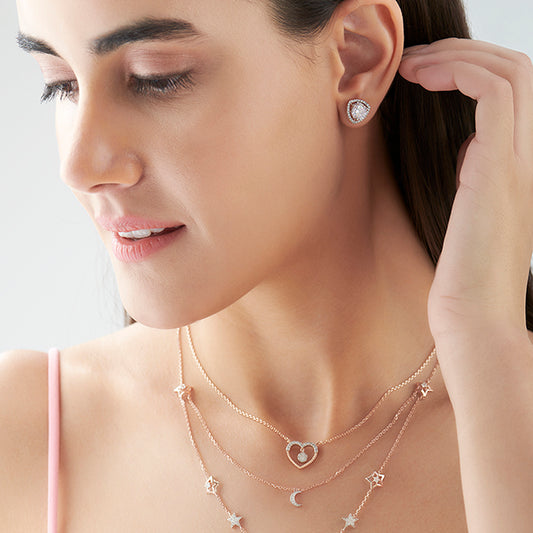 Trillion-Shape Halo Diamond Stud Earrings - MQ