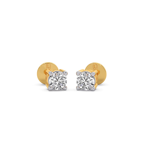 Round Solitaire 4-Prong Diamond Stud Earrings