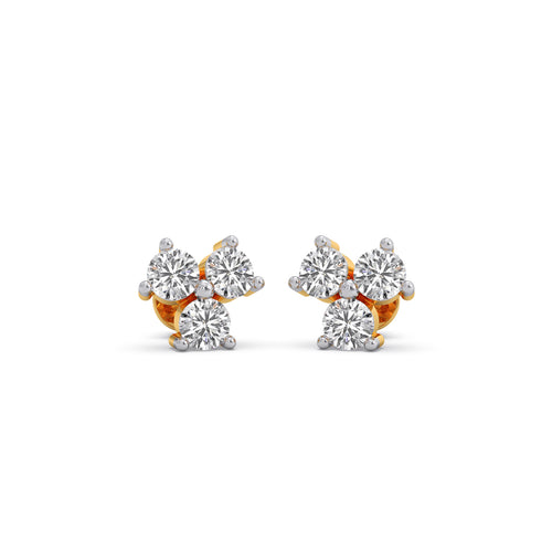 Floral Cluster Diamond Stud Earrings