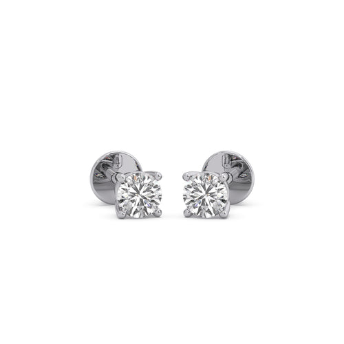 Round Solitaire 4-Prong Basket Stud Earrings7.5mm