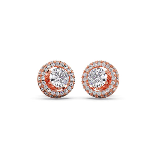 Round Halo Stud Earrings – 5.40mm