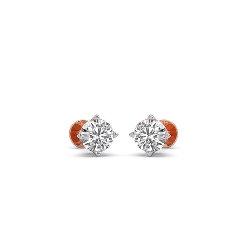 Classic 4-Prong Round Diamond Stud Earrings – 6.30mm