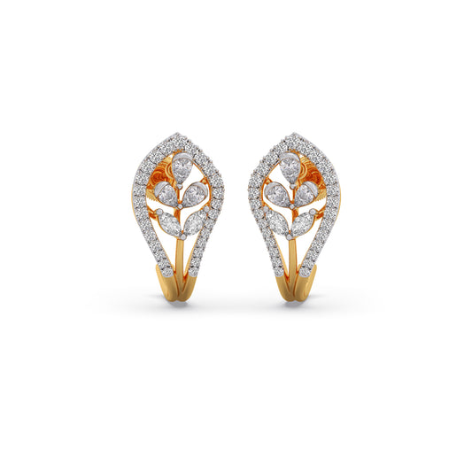 Wisteria Diamond J-Bali Earrings - Yellow