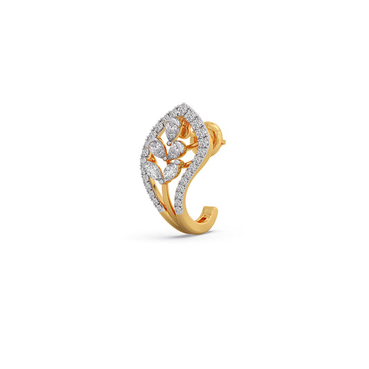 Wisteria Diamond J-Bali Earrings - Yellow