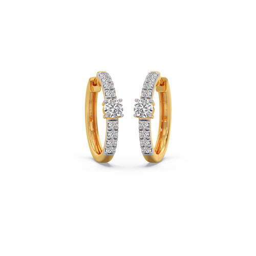 Classic pave diamond huggie hoops