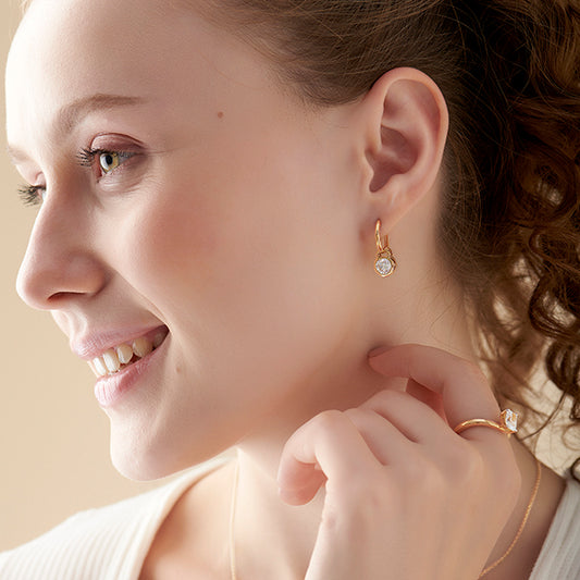 Sparkling Diamond Drop Earrings - MQ