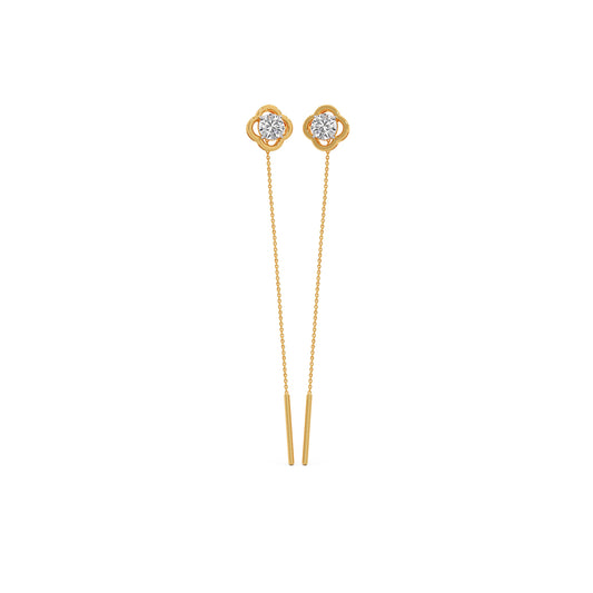 Amulet Round Diamond Sui-Dhaga Earrings - Yellow