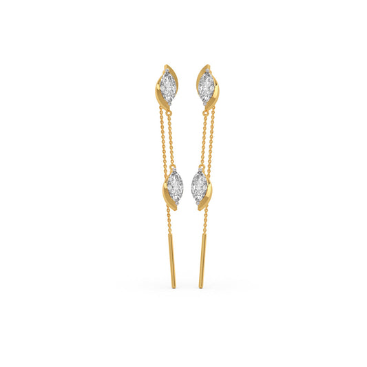 Dynamic Marquise Diamond Sui-Dhaga Earrings - Yellow