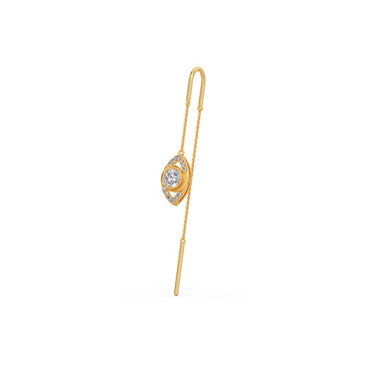 Ethereal Diamond Sui-Dhaga Earrings - Yellow