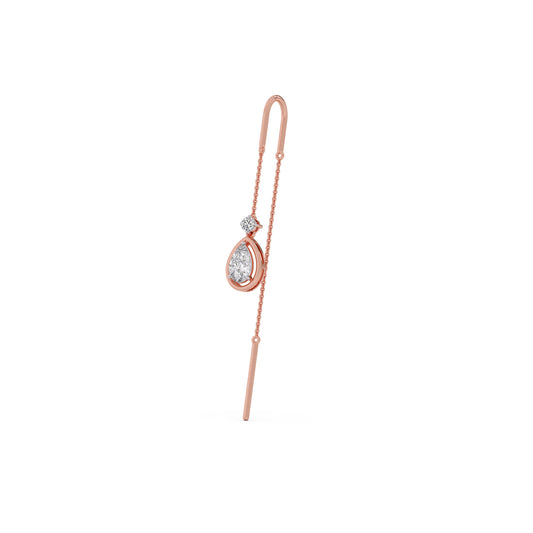 Teardrop Diamond Sui-Dhaga Earrings - Rose