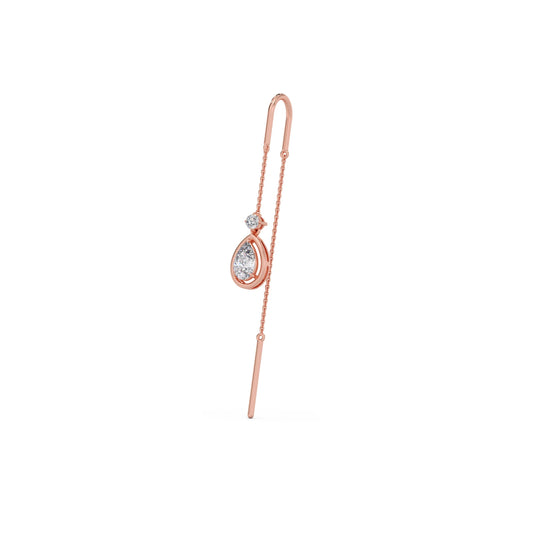 Teardrop Diamond Sui-Dhaga Earrings - Rose