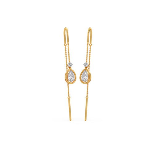 Teardrop Diamond Sui-Dhaga Earrings