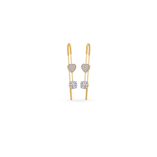 Round-Cut Diamond Threader Earrings