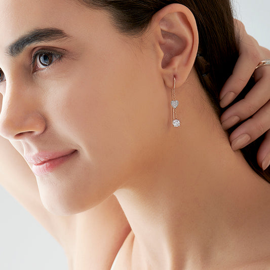 Round-Cut Diamond Threader Earrings - MQ