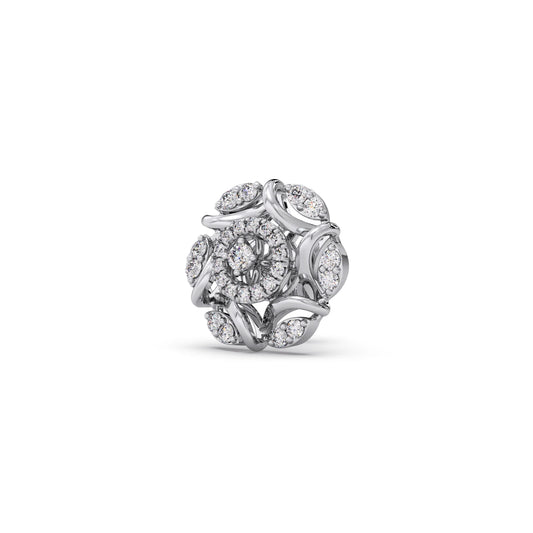Flower Diamond Stud Platinum Earrings - Plt