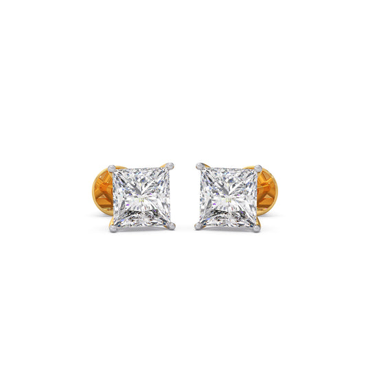 Royal Princess Sparkle Studs Earrings - Yellow