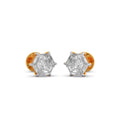 Six-Prong Hexagon Shape Solitaire Stud Earring