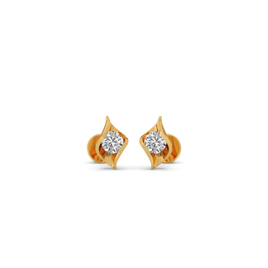 Evergreen Round Diamond Earrings - Yellow