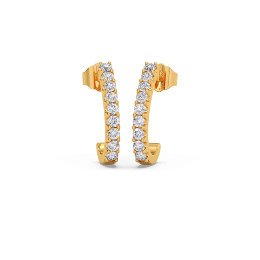 Brilliant Round Diamond J-Bali Earrings - Yellow