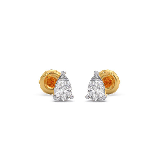Graceful Pear Cut Diamond Earrings - Yellow