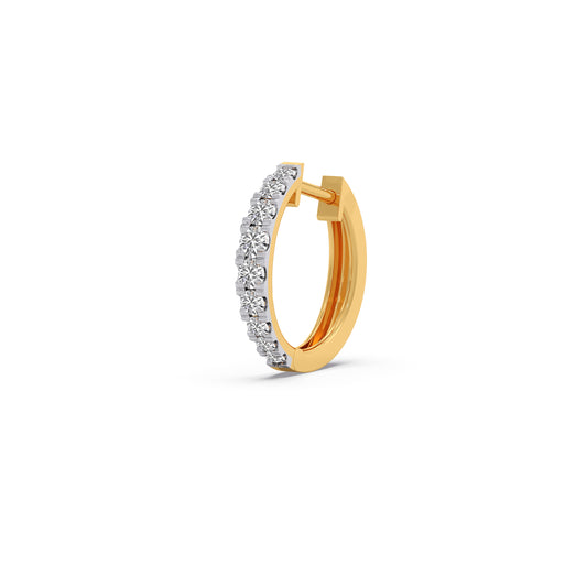 Round Diamond Huggies Earrings - Yellow