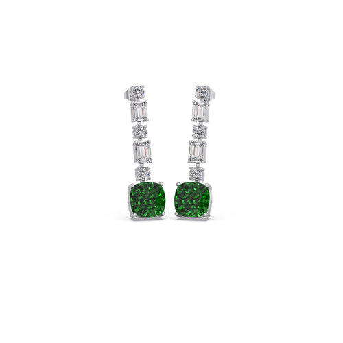 Imperial Emerald Stones Drop Earrings
