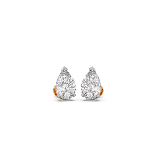 Pear Solitaire Diamond Earrings - Yellow